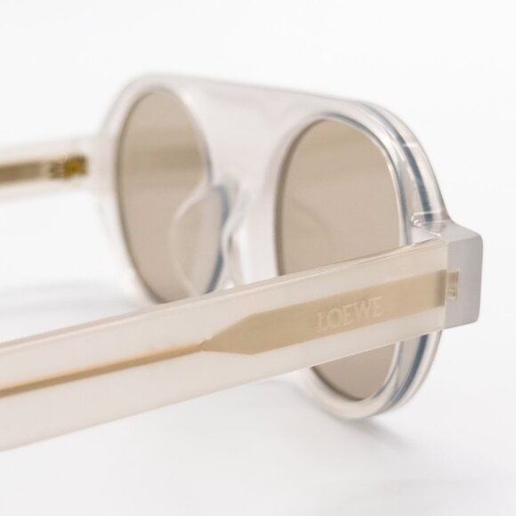 NEW LOEWE LW40020I 21E WHITE BROWN ROUND SUNGLASSES LOEWE - Picture 8 of 11